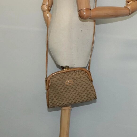 GUCCI Micro GG Supreme Shoulder Bag PVC Beige Gold 001 261 1053 Auth BA2223 - Picture 3 of 16